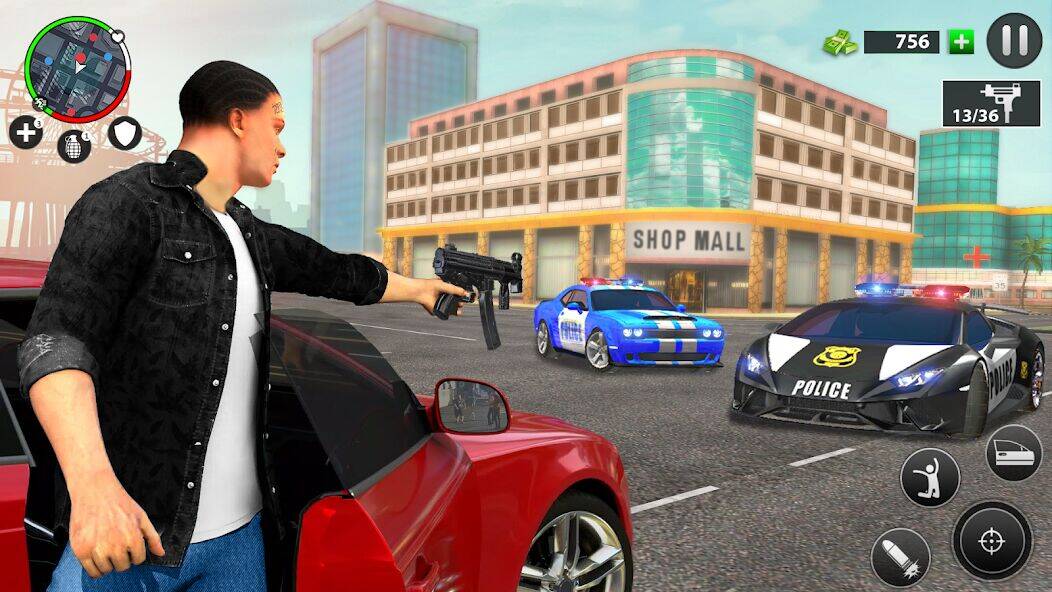 Скачать взломанную Real Grand Gangster Crime City [Много монет] MOD apk на Андроид