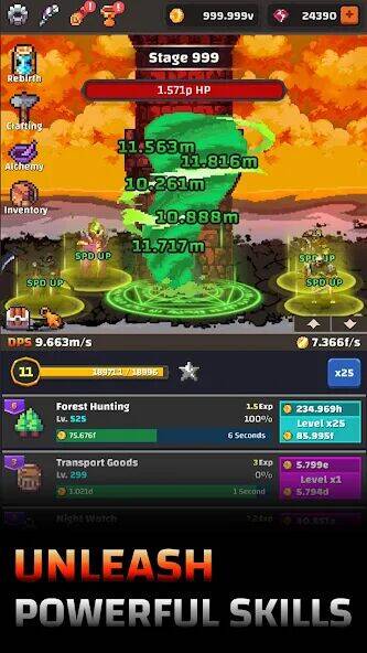 Скачать взломанную Tower Quest: Pixel Idle RPG [Много денег] MOD apk на Андроид