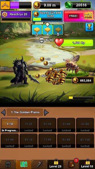 Скачать взломанную Idle RPG Heroes AFK [Много монет] MOD apk на Андроид
