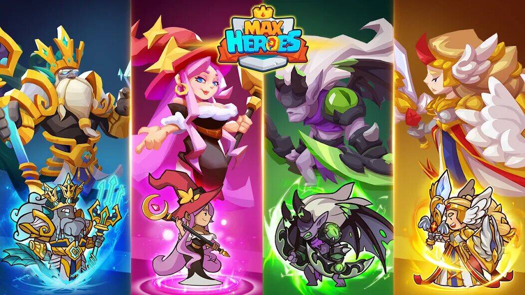 Скачать взломанную Max Heroes : Casual Idle RPG [Бесплатные покупки] MOD apk на Андроид