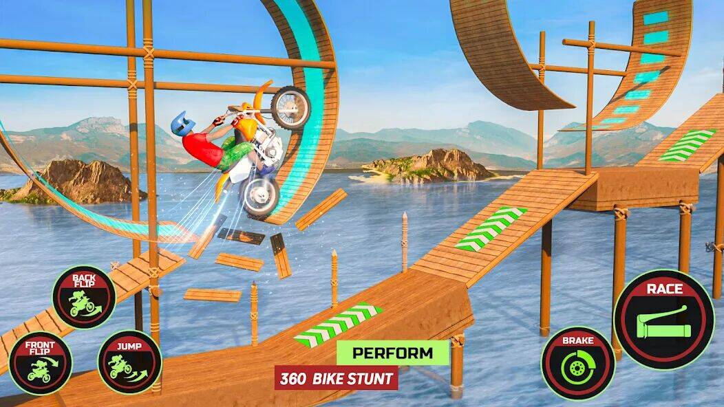 Скачать взломанную Motor Bike Stunt Racing Games [Мод меню] MOD apk на Андроид