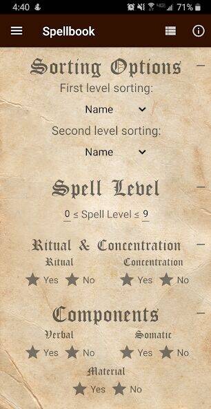 Скачать взломанную D&D Spellbook 5e [Много денег] MOD apk на Андроид