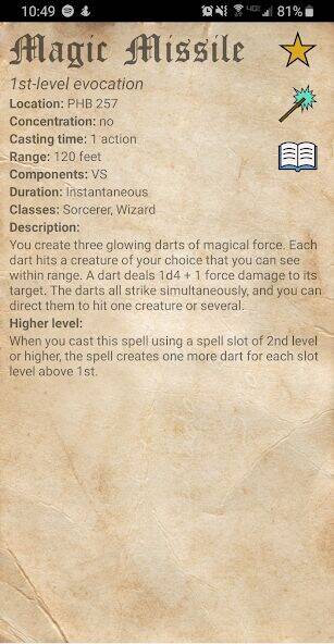 Скачать взломанную D&D Spellbook 5e [Много денег] MOD apk на Андроид