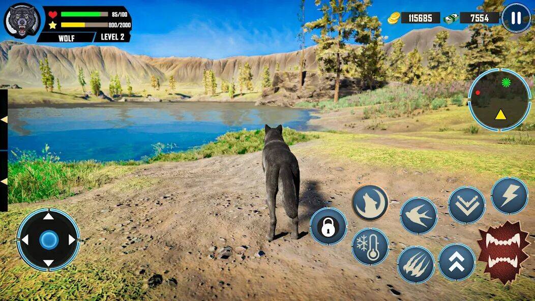 Скачать взломанную Игра волк: симулятор животных [Бесплатные покупки] MOD apk на Андроид