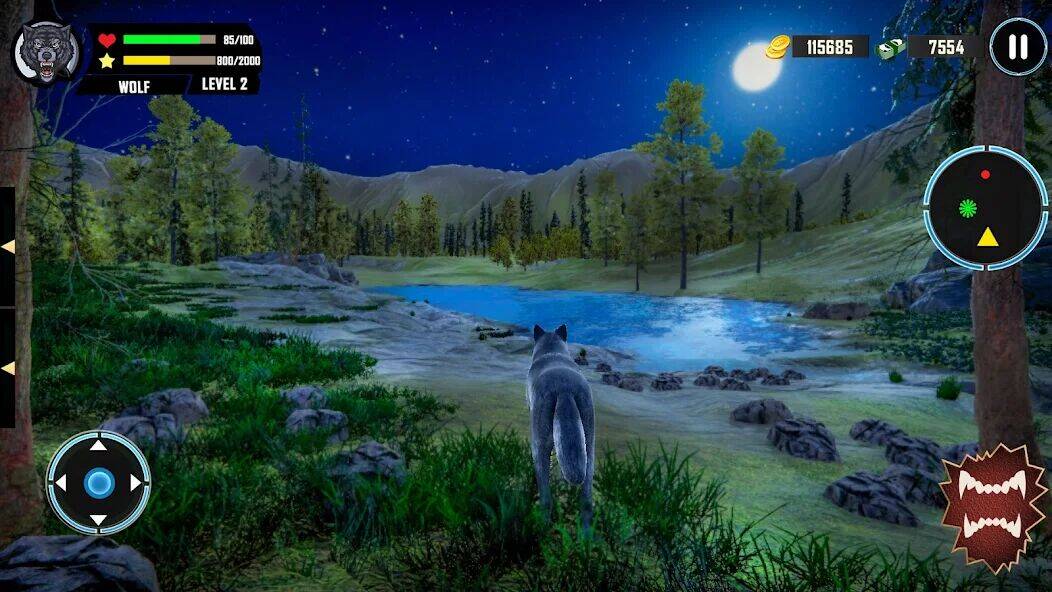 Скачать взломанную Игра волк: симулятор животных [Бесплатные покупки] MOD apk на Андроид
