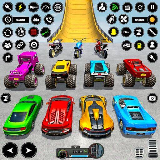 Скачать взломанную Crazy Ramp Car Stunt Master 3D [Много монет] MOD apk на Андроид