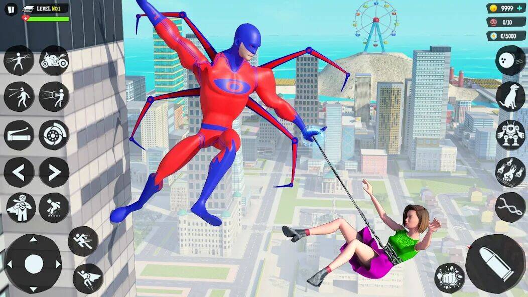 Скачать взломанную Паук Веревка Игра Паук Герой [Много монет] MOD apk на Андроид
