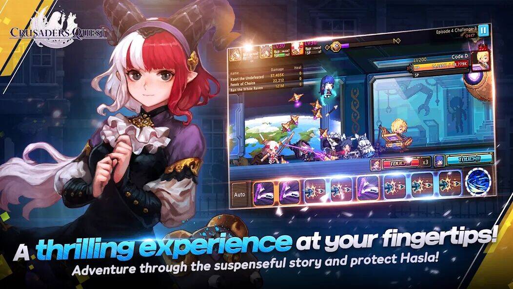 Скачать взломанную Crusaders Quest [Много денег] MOD apk на Андроид