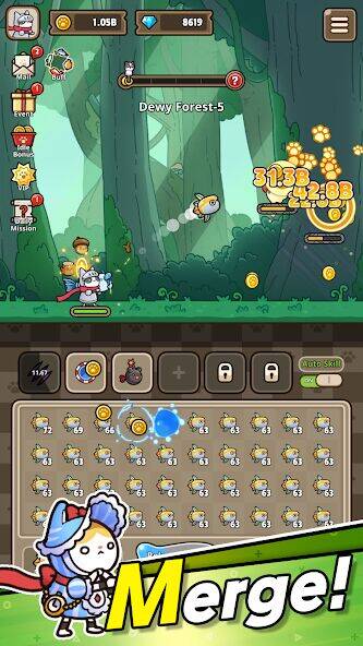 Скачать взломанную Cat Hero : Idle RPG [Много денег] MOD apk на Андроид