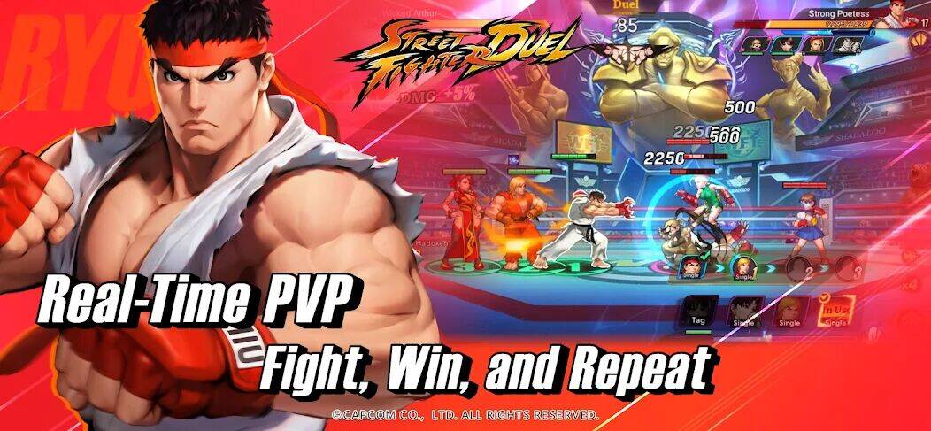 Скачать взломанную Street Fighter: Duel [Много монет] MOD apk на Андроид
