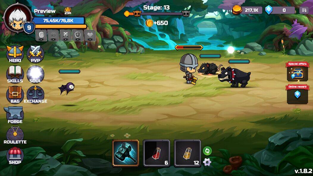 Скачать взломанную Just Idle: Idle Hero RPG [Много монет] MOD apk на Андроид
