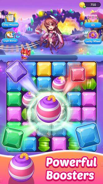 Скачать взломанную Pop Block Jewel [Бесплатные покупки] MOD apk на Андроид