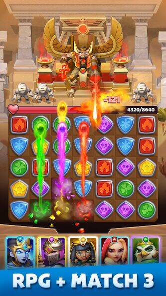 Скачать взломанную Puzzle Breakers: Match 3 RPG [Бесплатные покупки] MOD apk на Андроид