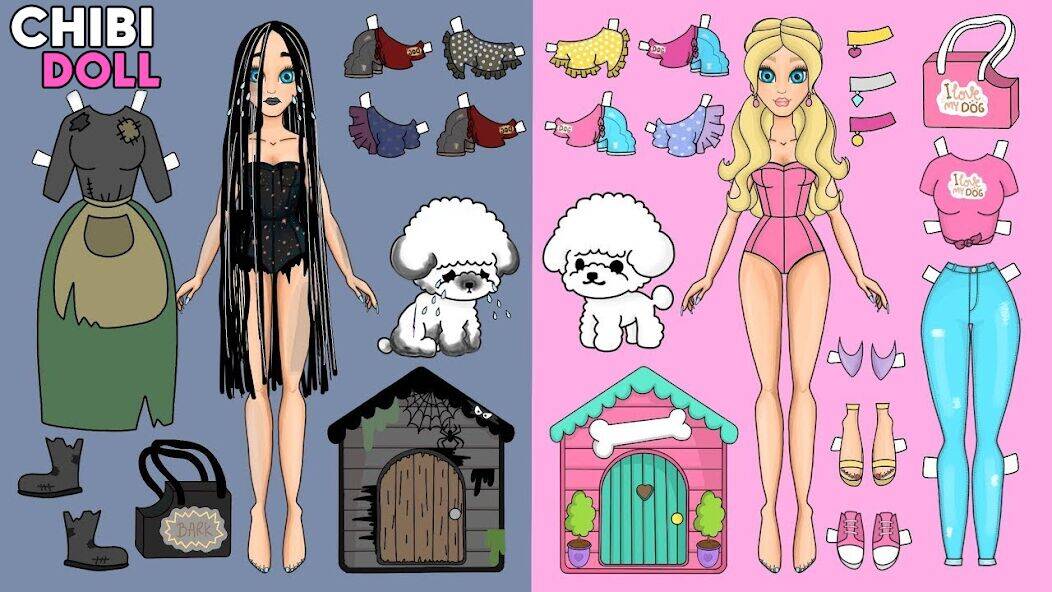 Скачать взломанную Chibi Dolls Dress Up Games [Много монет] MOD apk на Андроид
