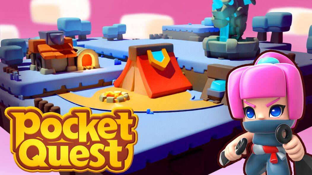Скачать взломанную Pocket Quest: Merge RPG [Много монет] MOD apk на Андроид