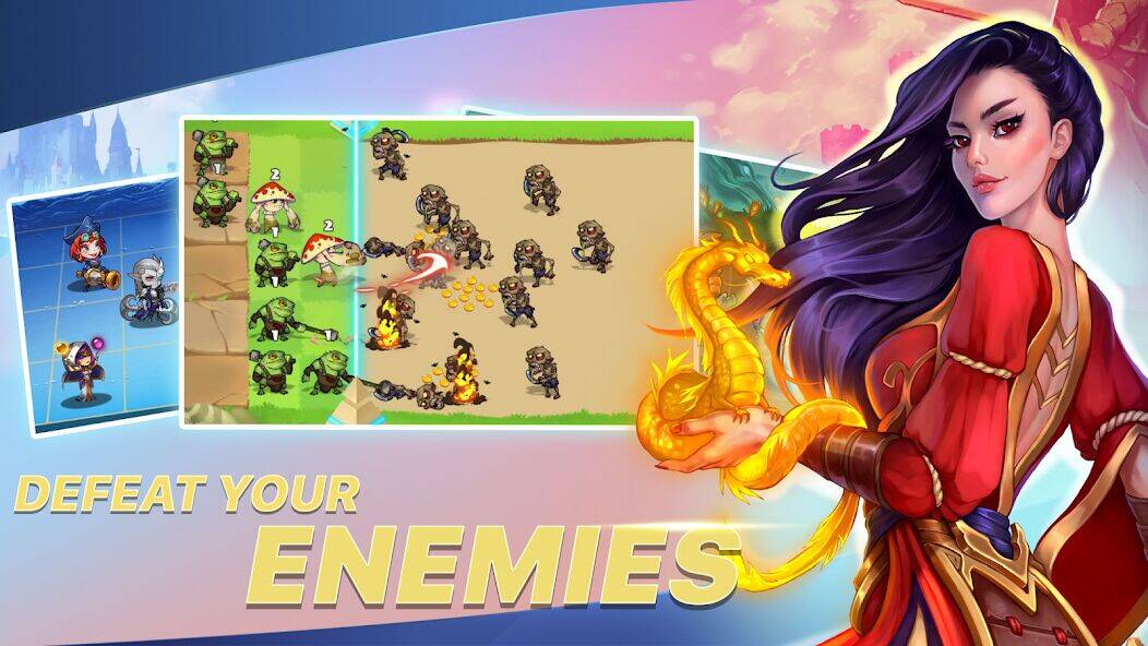 Скачать взломанную Heroes of Mighty Wars [Много монет] MOD apk на Андроид