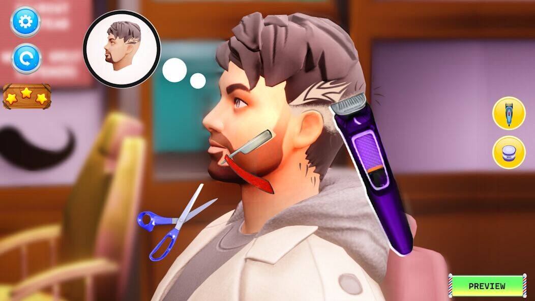 Скачать взломанную Barber Shop Hair Cut Sim Games [Бесплатные покупки] MOD apk на Андроид