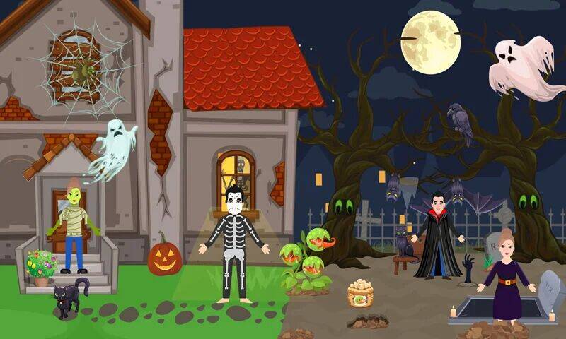 Скачать взломанную Pretend Play Halloween Party [Много монет] MOD apk на Андроид