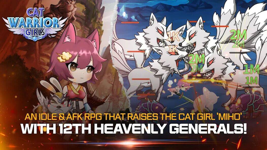 Скачать взломанную Cat Warrior Girls : Afk Idle [Мод меню] MOD apk на Андроид