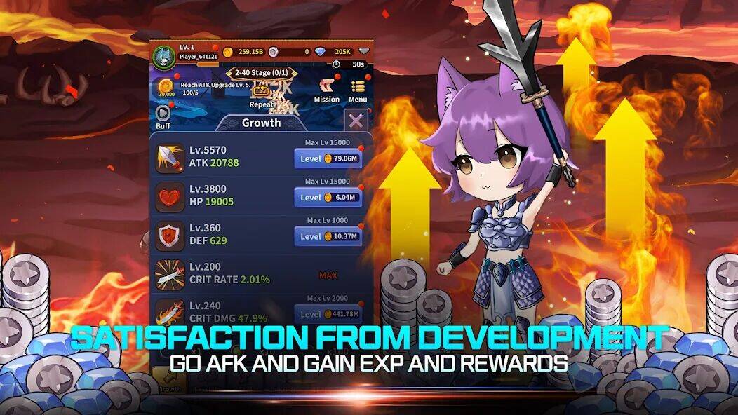 Скачать взломанную Cat Warrior Girls : Afk Idle [Мод меню] MOD apk на Андроид