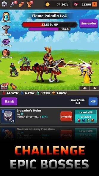 Скачать взломанную Tower Quest: Pixel Idle RPG [Бесплатные покупки] MOD apk на Андроид