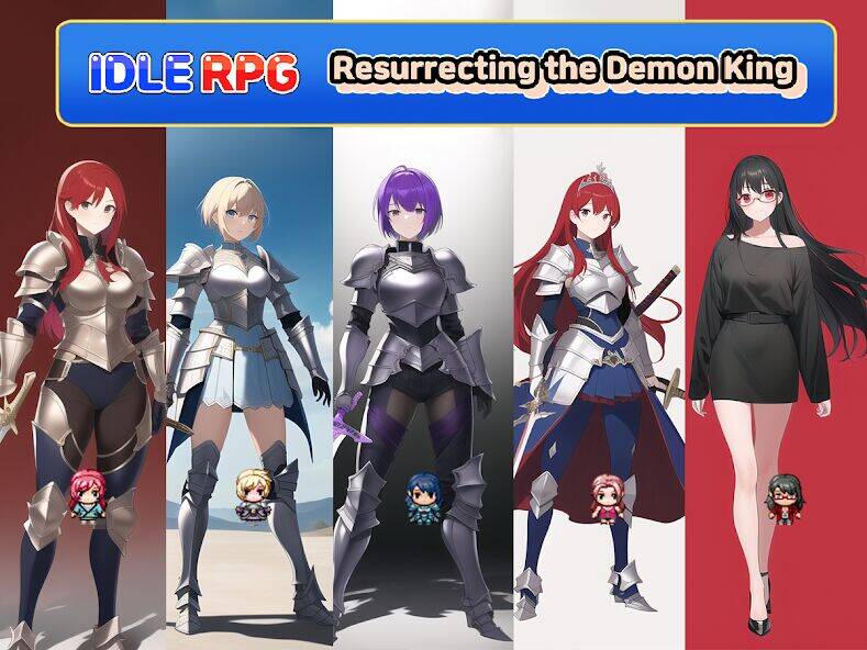 Скачать взломанную Idle RPG : Reviving Demon King [Много монет] MOD apk на Андроид
