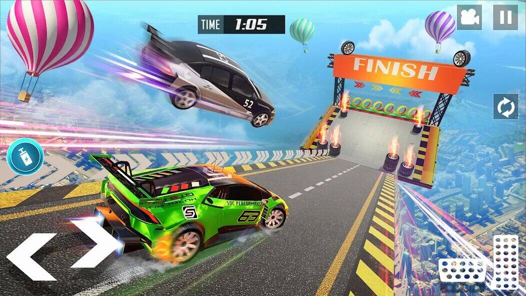 Скачать взломанную GT Car Stunt Race: Mega Ramps [Много денег] MOD apk на Андроид