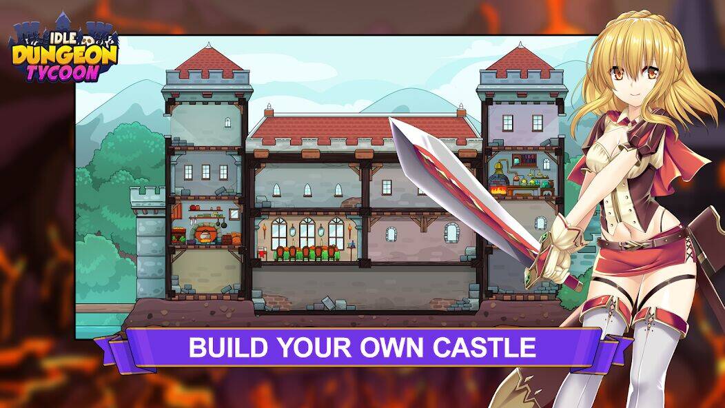 Скачать взломанную Idle Dungeon Tycoon [Бесплатные покупки] MOD apk на Андроид