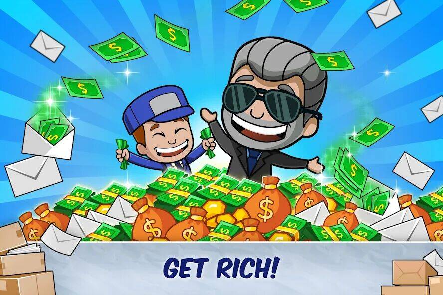 Скачать взломанную Idle Mail Tycoon [Много денег] MOD apk на Андроид