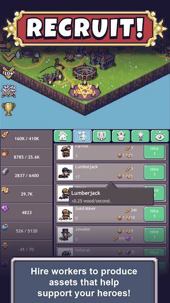 Скачать взломанную Cave Heroes:Idle Dungeon RPG [Бесплатные покупки] MOD apk на Андроид
