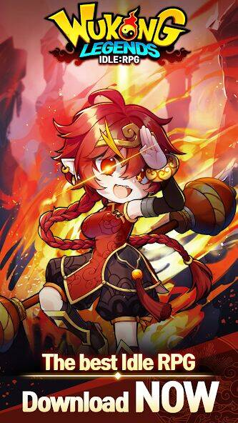 Скачать взломанную WuKong Legends : Idle RPG [Бесплатные покупки] MOD apk на Андроид
