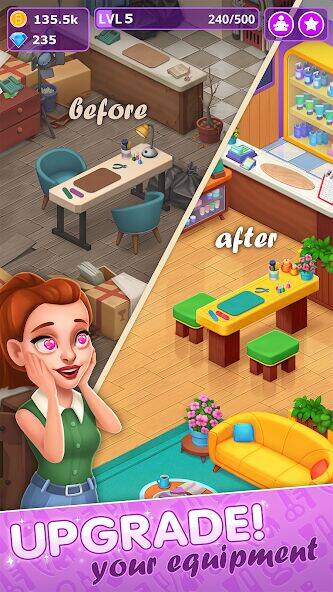 Скачать взломанную Beauty Tycoon: Hollywood Story [Много денег] MOD apk на Андроид