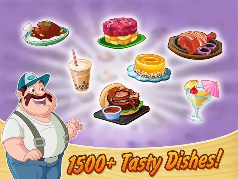 Скачать взломанную Kitchen Scramble: Cooking Game [Бесплатные покупки] MOD apk на Андроид