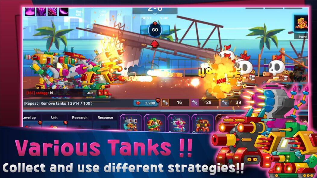 Скачать взломанную Mini Robot Tank : idle [Мод меню] MOD apk на Андроид