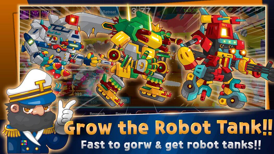 Скачать взломанную Mini Robot Tank : idle [Мод меню] MOD apk на Андроид