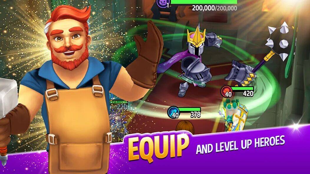 Скачать взломанную Shop Titans: RPG Idle Tycoon [Бесплатные покупки] MOD apk на Андроид