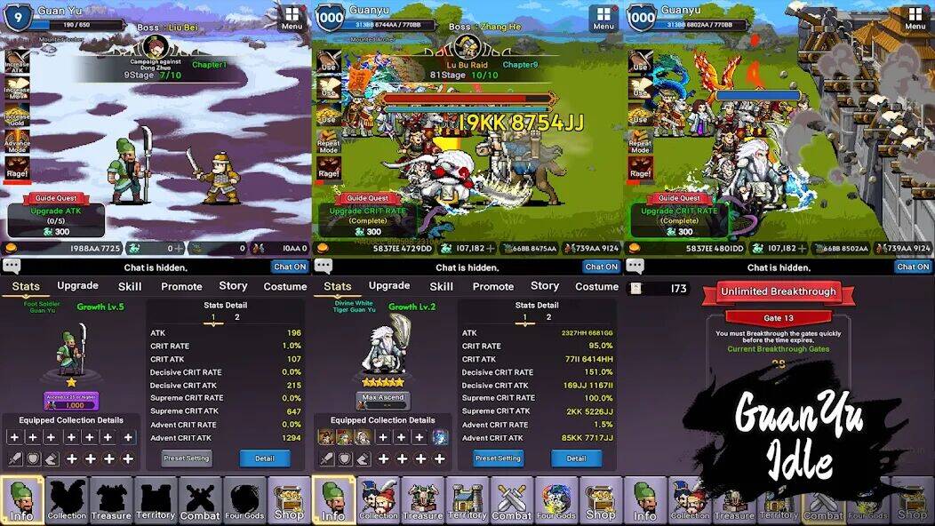 Скачать взломанную GuanYu Idle [Много монет] MOD apk на Андроид