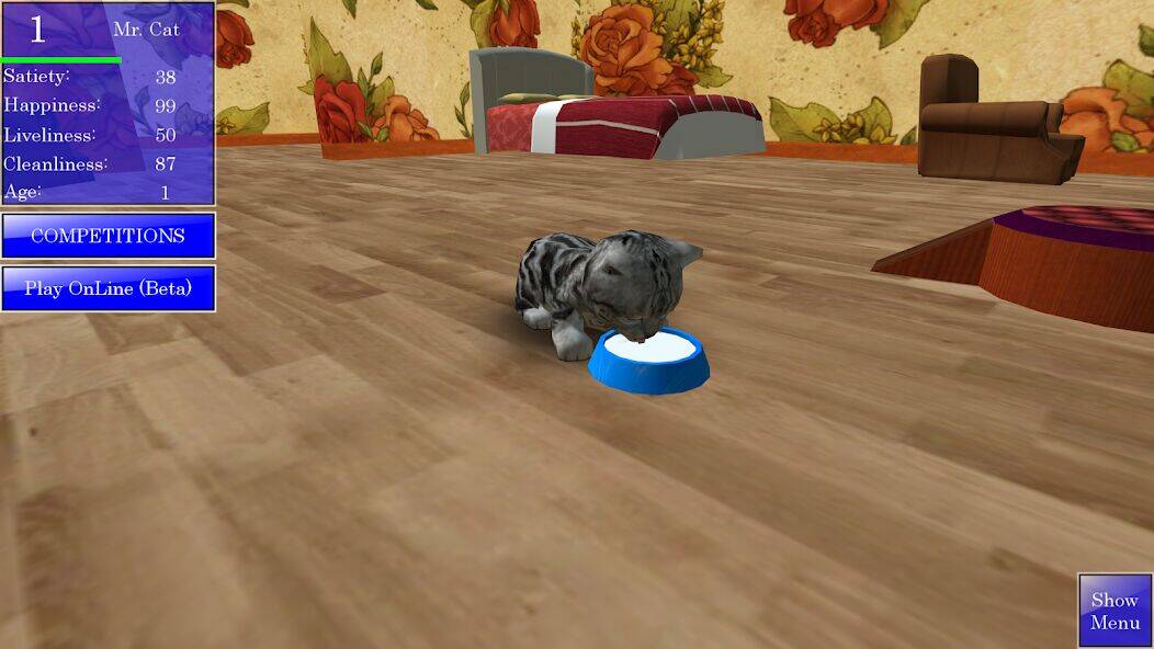 Скачать взломанную Cute Pocket Cat 3D [Бесплатные покупки] MOD apk на Андроид