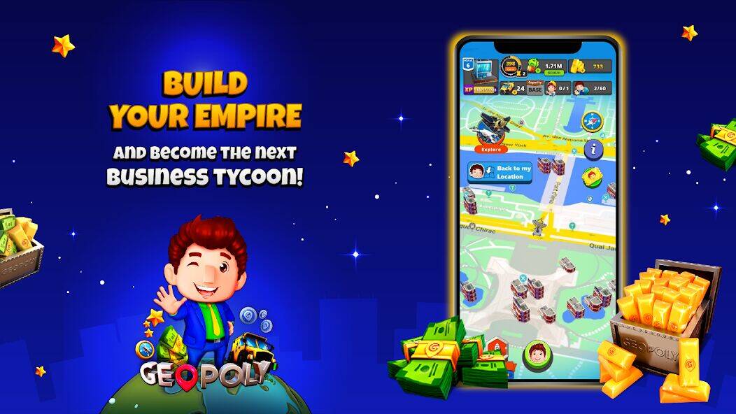 Скачать взломанную Geopoly - Tycoon Idle Game [Мод меню] MOD apk на Андроид