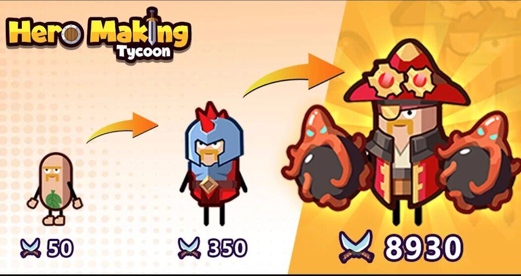 Скачать взломанную Hero Making Tycoon [Бесплатные покупки] MOD apk на Андроид