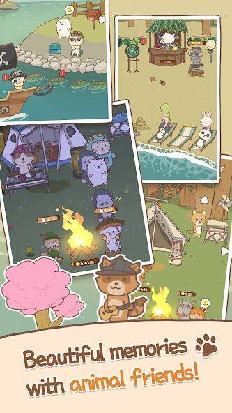 Скачать взломанную Animal Camping: Idle Camp [Много монет] MOD apk на Андроид