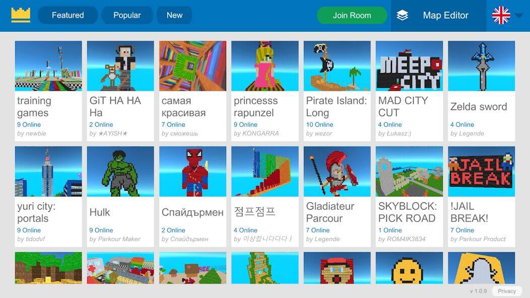 Скачать взломанную Parkour Craft: Online PvP Game [Мод меню] MOD apk на Андроид