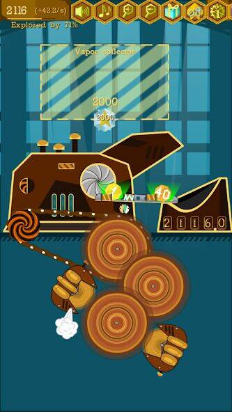 Скачать взломанную Steampunk Idle Spinner Factory [Много монет] MOD apk на Андроид