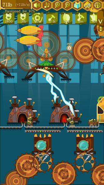 Скачать взломанную Steampunk Idle Spinner Factory [Много монет] MOD apk на Андроид