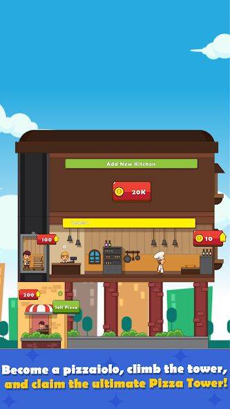 Скачать взломанную Pizza Tower: Idle Tycoon [Много монет] MOD apk на Андроид