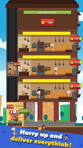 Скачать взломанную Pizza Tower: Idle Tycoon [Много монет] MOD apk на Андроид