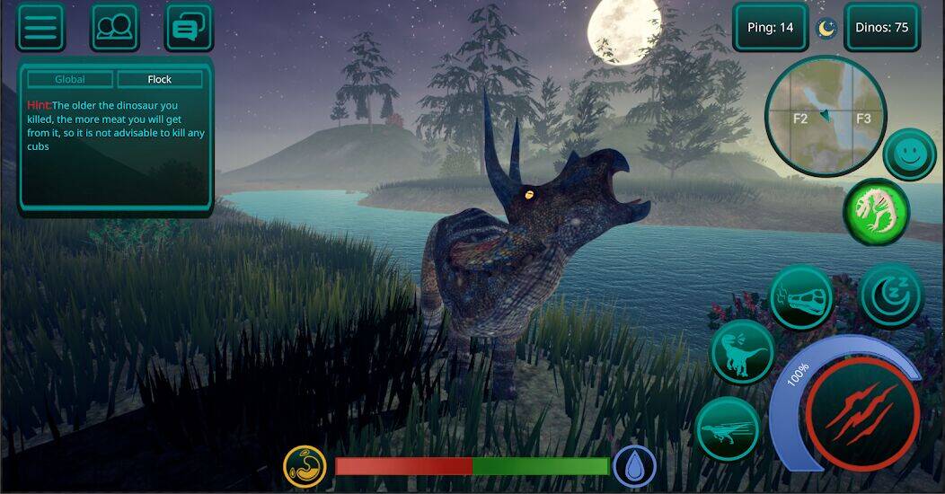 Скачать взломанную Динозавры Онлайн: Симулятор 3D [Мод меню] MOD apk на Андроид