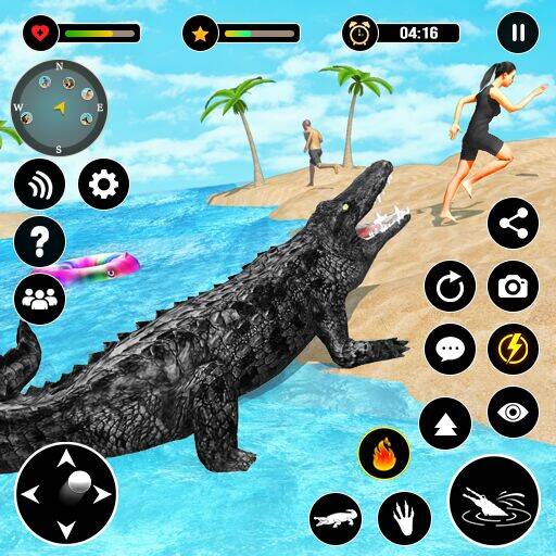 Скачать взломанную Animal Crocodile Attack Sim [Мод меню] MOD apk на Андроид