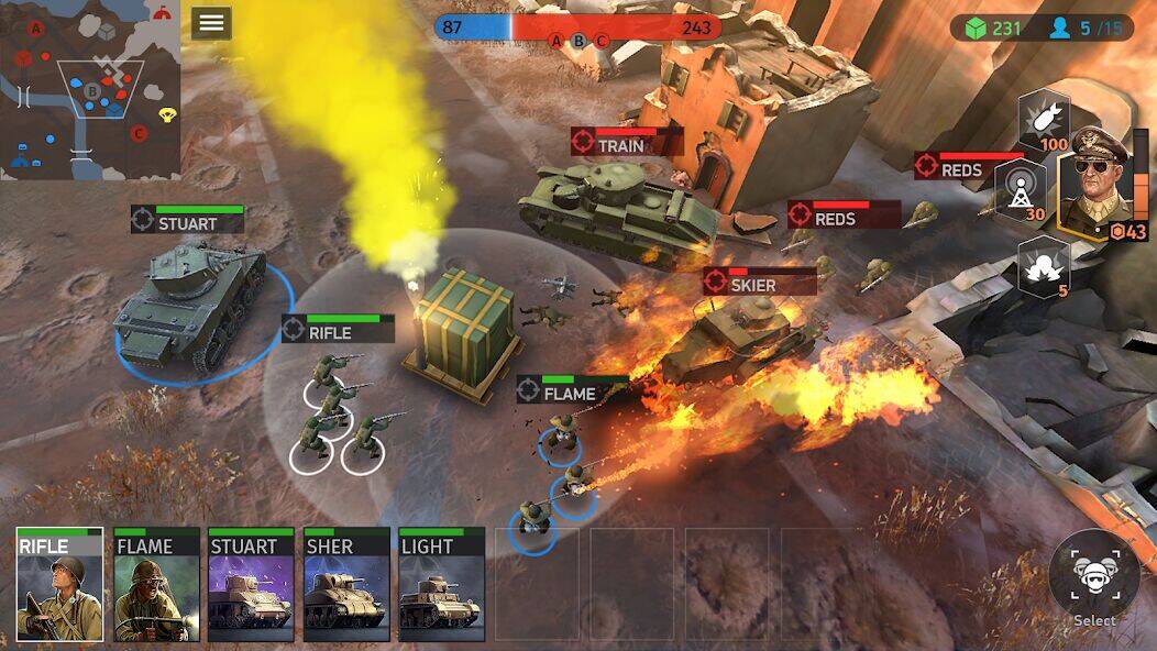 Скачать взломанную World War Armies: WW2 PvP RTS [Бесплатные покупки] MOD apk на Андроид