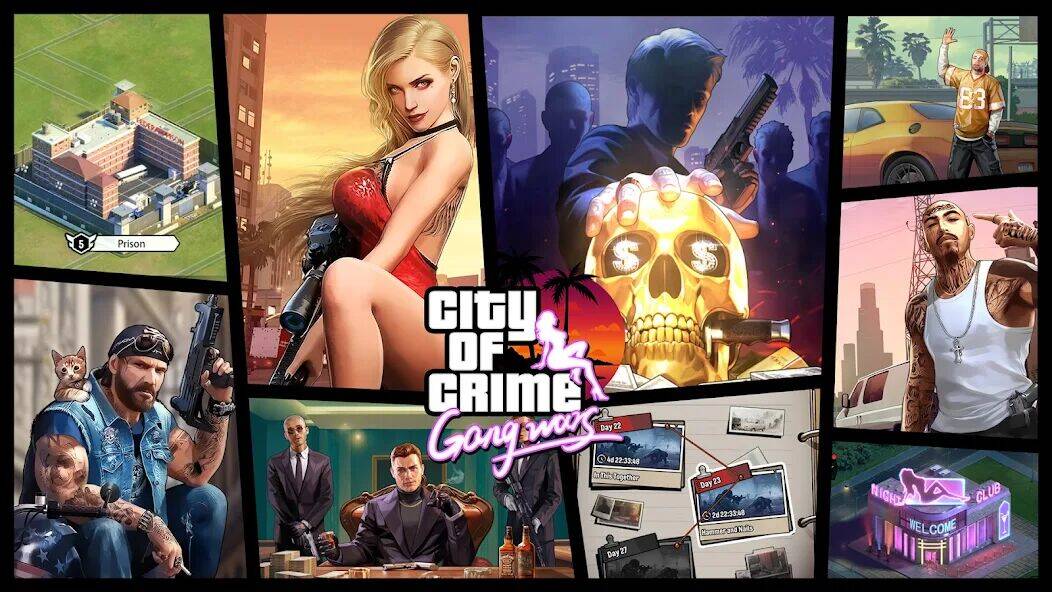 Скачать взломанную City of Crime: Gang Wars [Много денег] MOD apk на Андроид